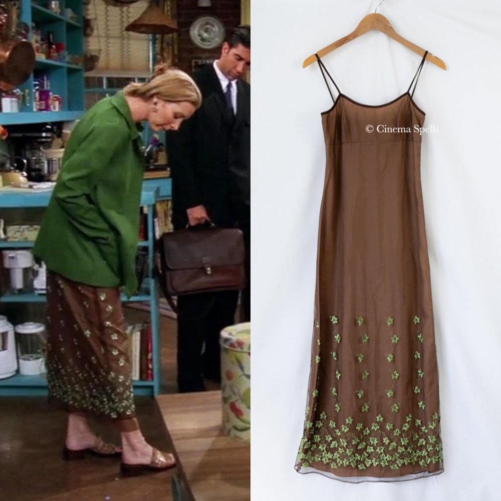 ☀️RARE Vintage 90s Embroidered Dress As Seen On Phoebe Buffay on Friends